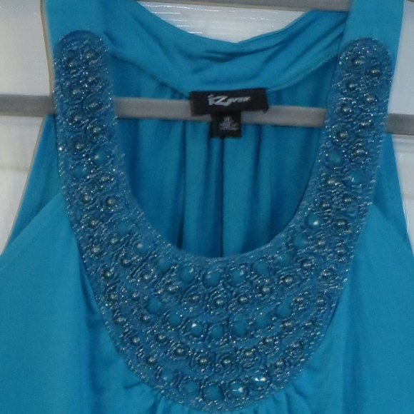 IZ Byer turquoise blue knit top - Picture 4 of 5